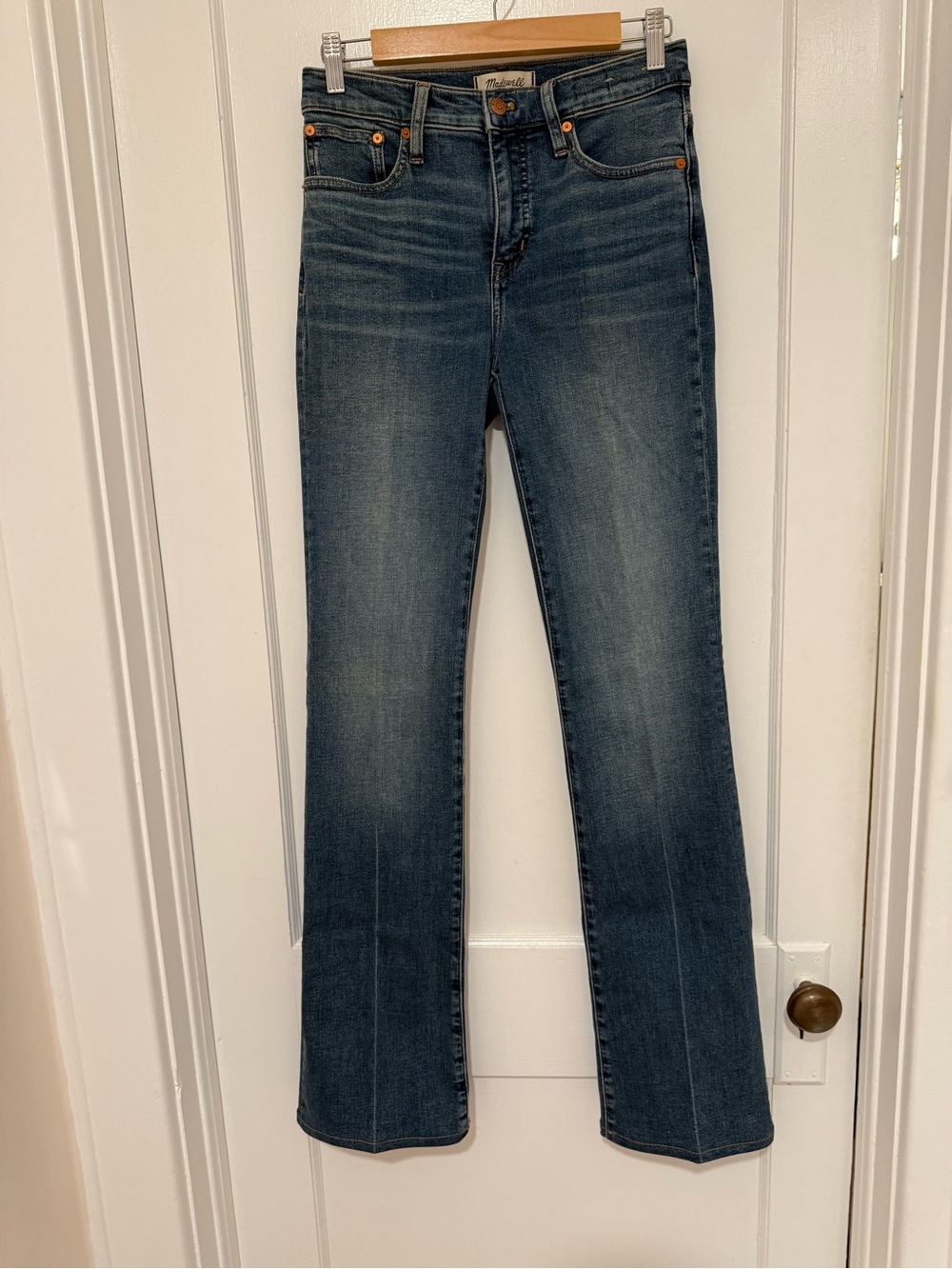 Woman’s Madewell Dark Blue Kick Out Jeans